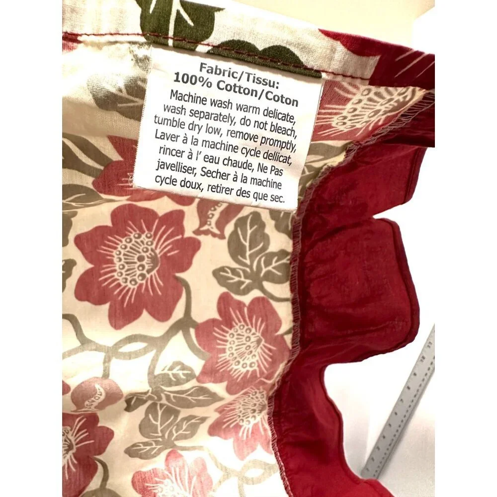 Simply Envogue Red Floral & Polka Dot Apron Lace‎ Trim Cottagecore Grannycore